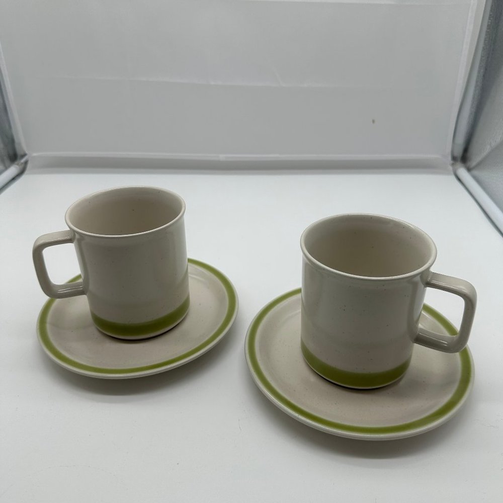 Set of 2 Vintage Japan Stonybrook Spring Collection Cup Mug Mugs Saucers Saucer